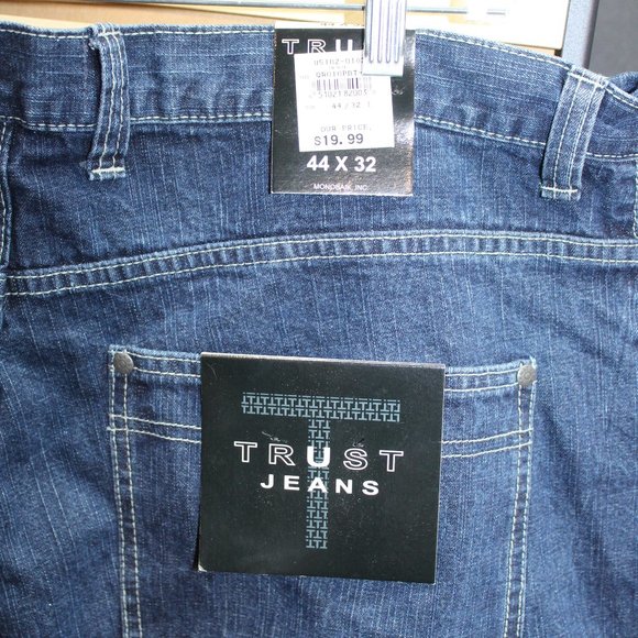 Men's TRUST Jeans Size 44 x 32 Dark Blue - Picture 8 of 13